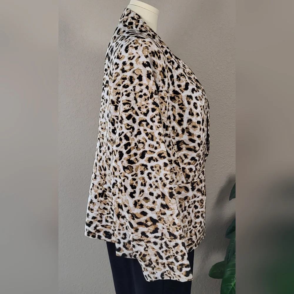 CALVIN KLEIN Womens Black Animal Print Blazer Jacket Plus Size 20W  (NWT) - Picture 4 of 11